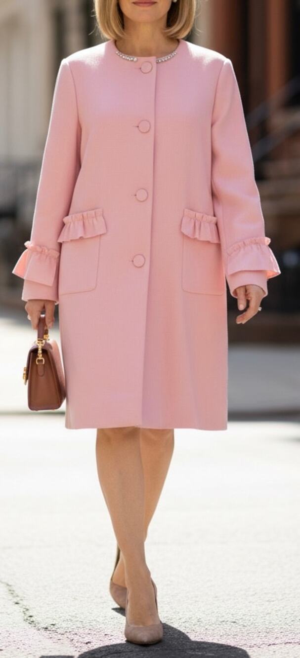 Blumarine Blugirl Jacket Pink Stretch Crepe Button Front